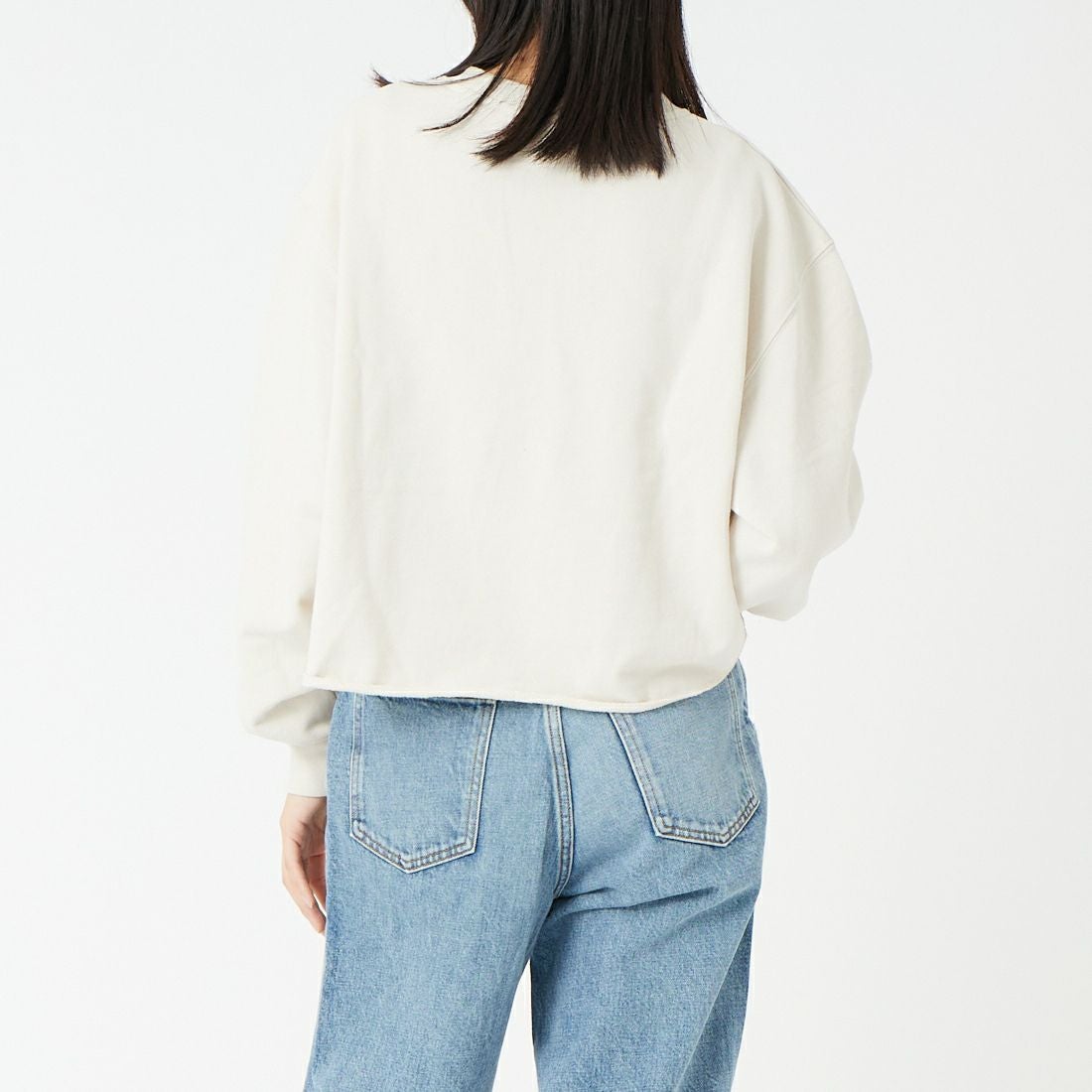 SCREEN STARS [スクリーンスターズ] 別注 偉人プリント カットオフスウェット [2523-IN3-JF] GREIGE &&モデル身長：162cm 着用サイズ：F&&