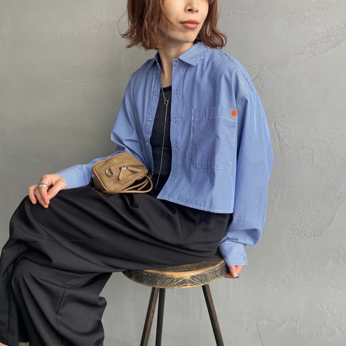 ﾌﾞﾙｰ&&モデル身長：158cm 着用サイズ：F&&
