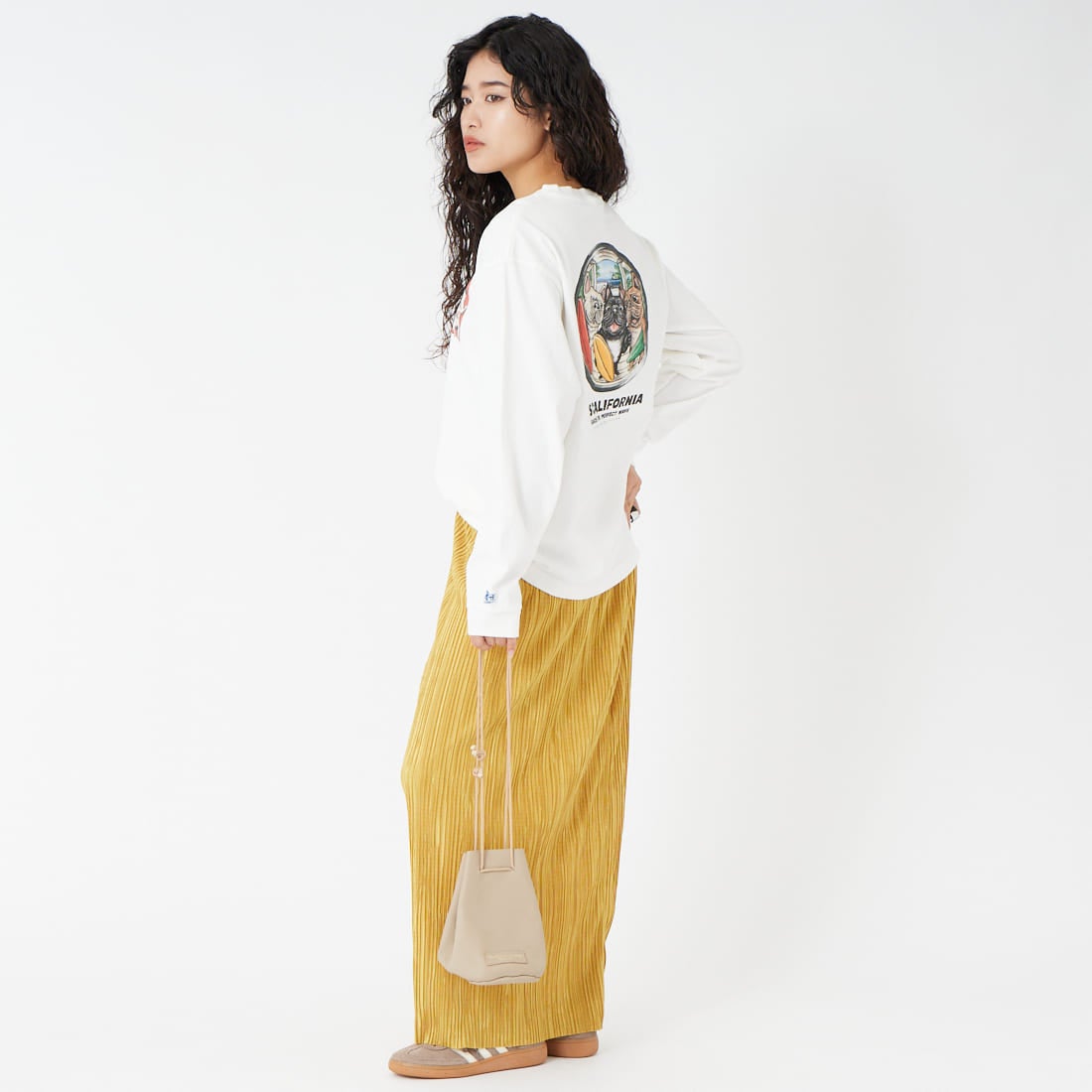 The Endless Summer [エンドレスサマー] 4BUHI BOARD BROTHERS ロングスリーブTシャツ [FH-26374315] 07 WHITE &&モデル身長：162cm 着用サイズ：S&&