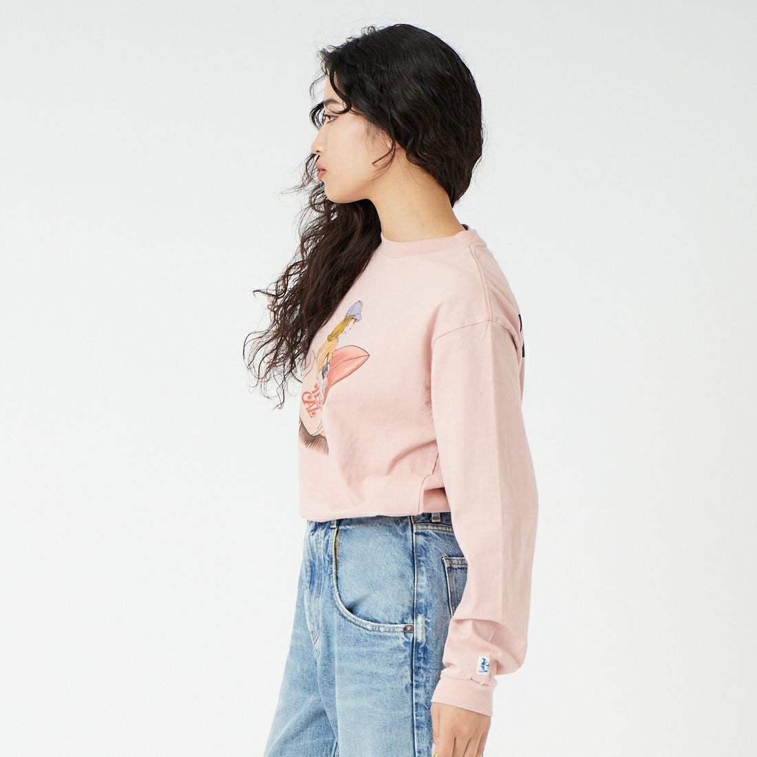 The Endless Summer [エンドレスサマー] MALIBU GIRL ロングスリーブTシャツ [FH-26374316] 15 PINK &&モデル身長：162cm 着用サイズ：S&&