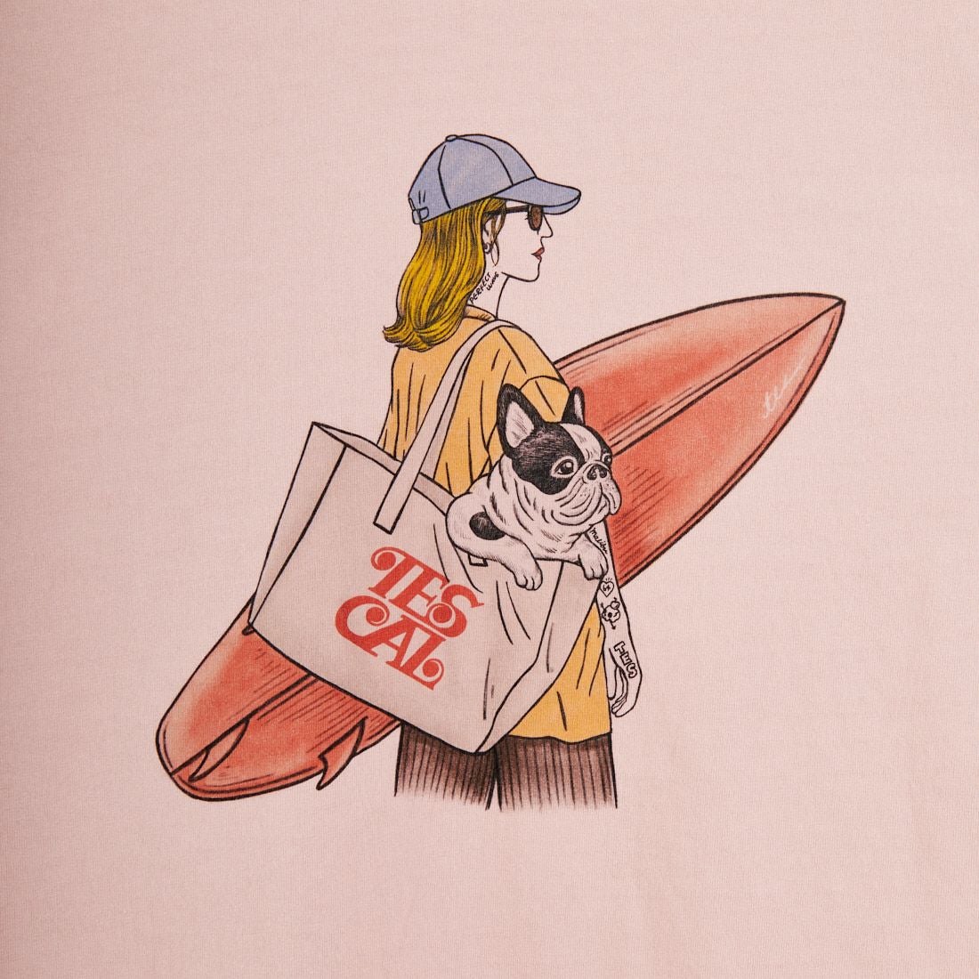 The Endless Summer [エンドレスサマー] MALIBU GIRL ロングスリーブTシャツ [FH-26374316] 15 PINK &&モデル身長：162cm 着用サイズ：S&&