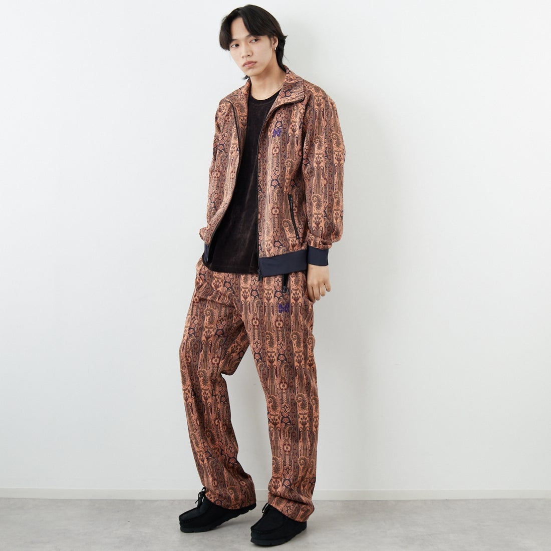 Needles [ニードルズ] トラックパンツ [SX403] E ORANGE &&モデル身長：179cm 着用サイズ：M&&