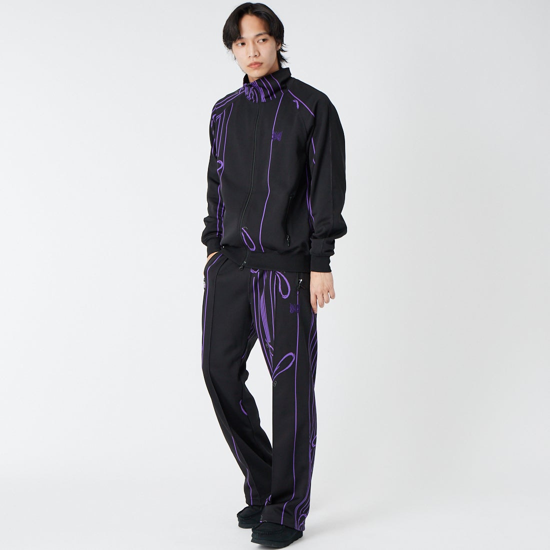 Needles [ニードルズ] トラックパンツ [SX403] D BLACK &&モデル身長：179cm 着用サイズ：M&&