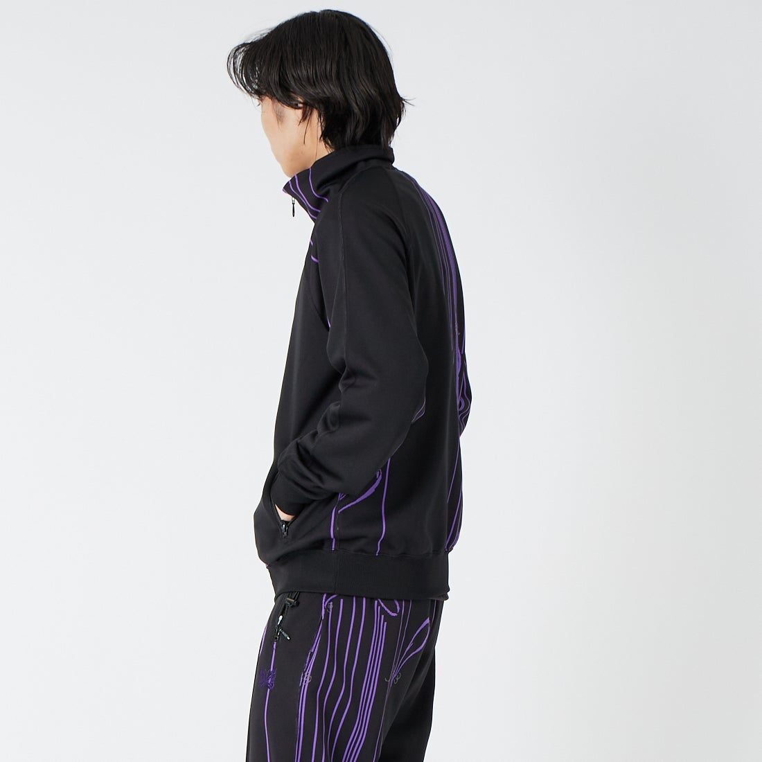Needles [ニードルズ] トラックジャケット [SX402] D BLACK &&モデル身長：179cm 着用サイズ：M&&