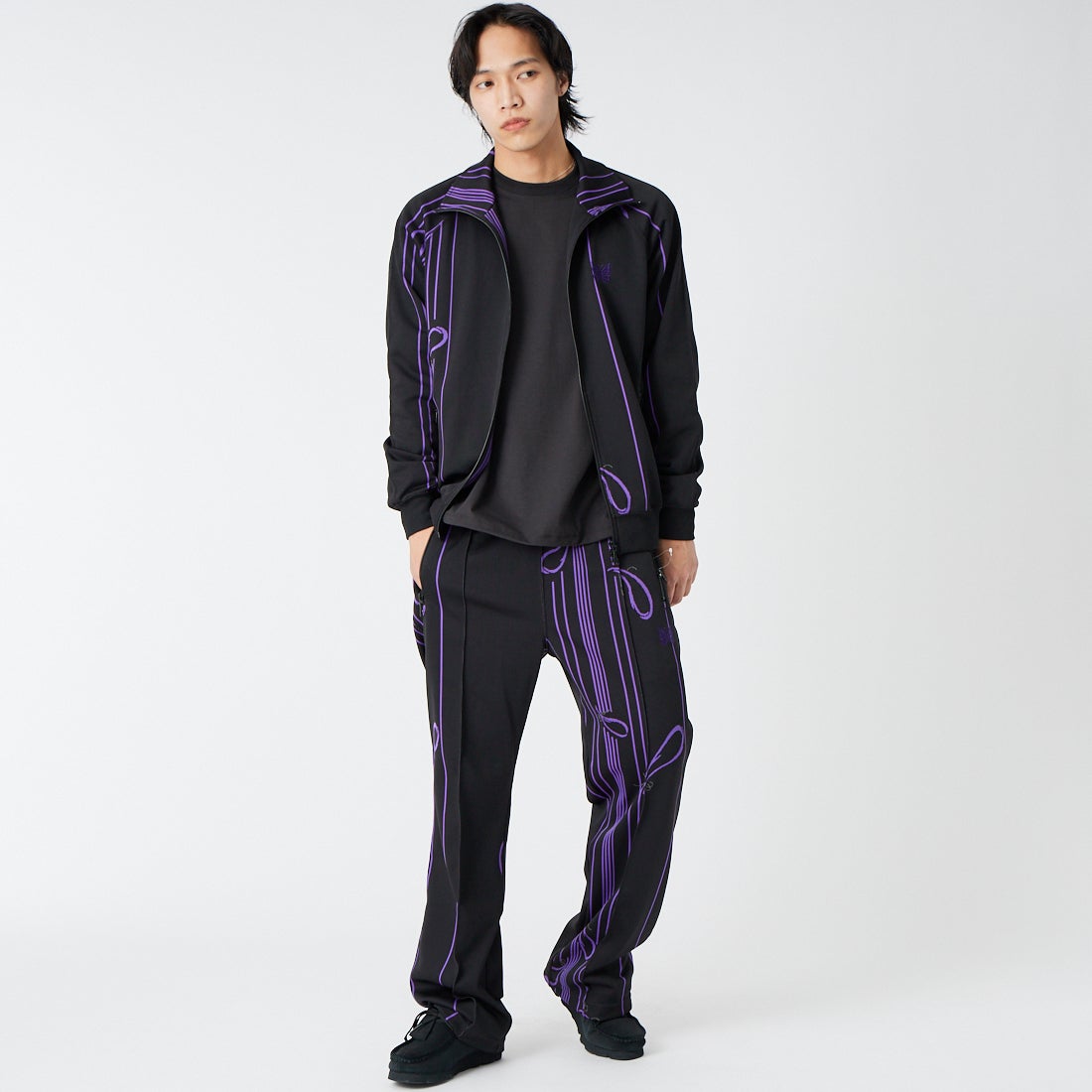 Needles [ニードルズ] トラックジャケット [SX402] D BLACK &&モデル身長：179cm 着用サイズ：M&&