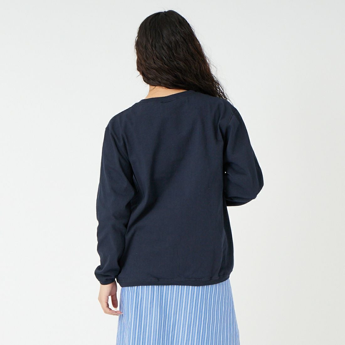 Goodwear [グッドウェア] 7.2oz ヘビーウェイトロングスリーブTシャツ [NGW9951] 3960 MARIN &&モデル身長：162cm 着用サイズ：L&&