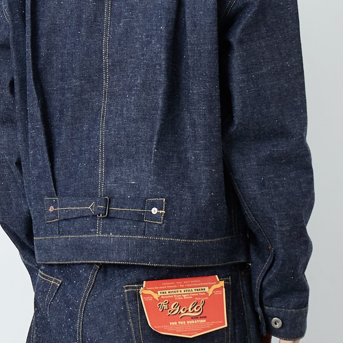 GOLD [ゴールド] 11.5oz デニムブラウス WW2モデル [GL15860N] 420 N.NAVY &&モデル身長：179cm 着用サイズ：M&&