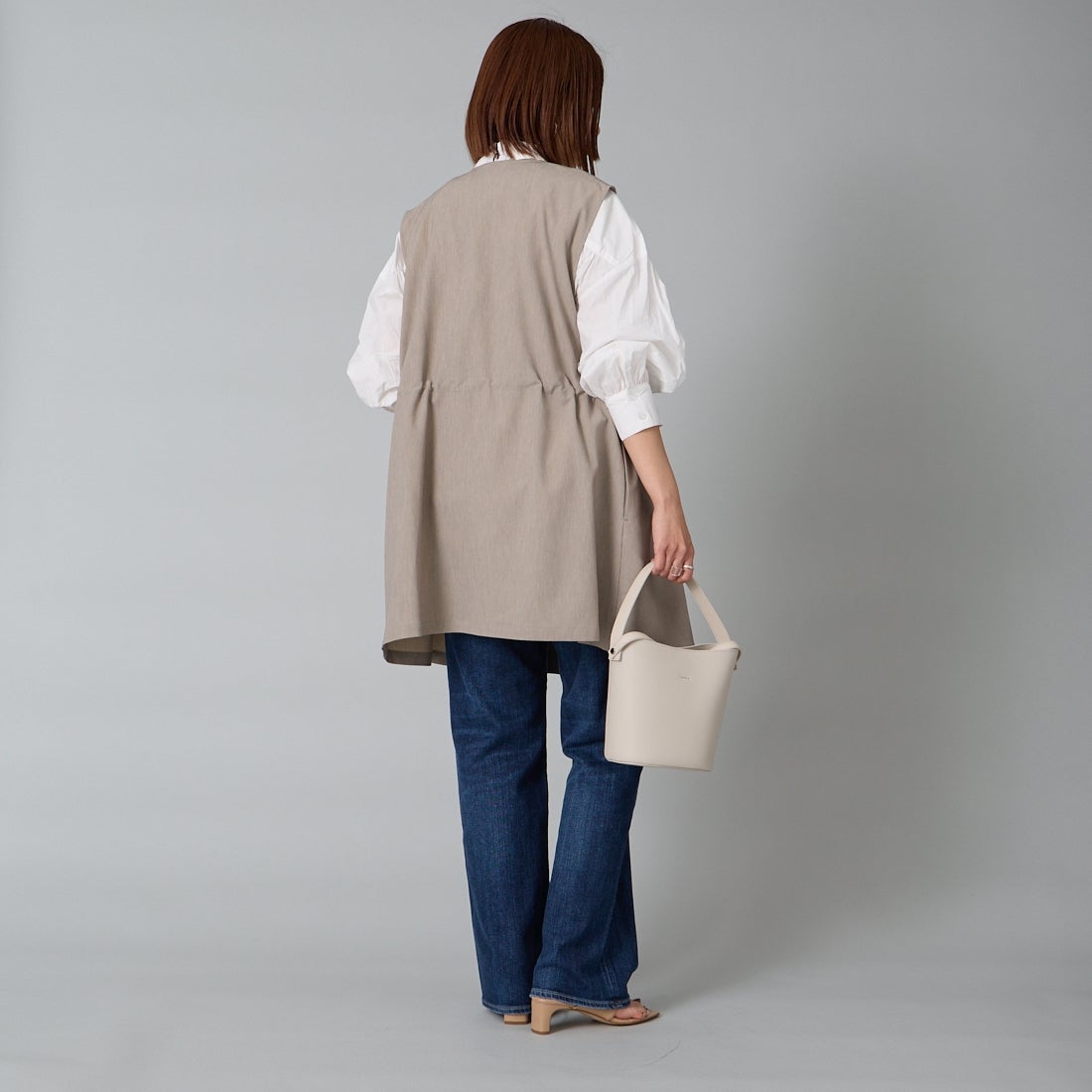 STELLA CIFFON [ステラシフォン] ウォースフィルツイルジレ [ST3-25105A] 26 GRAIGE &&モデル身長：159cm 着用サイズ：36&&