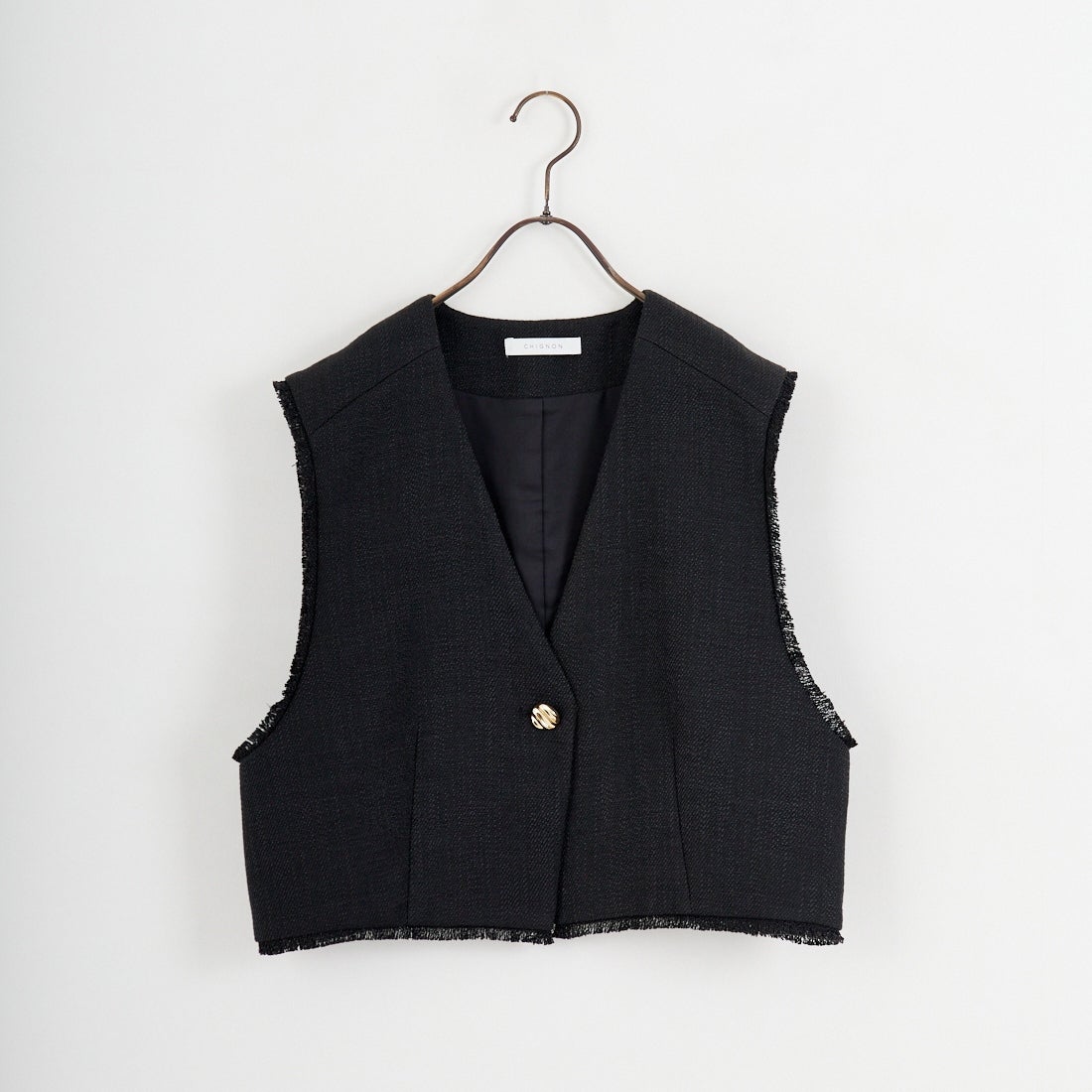 CHIGNON [シニヨン] ツイードショートベスト [4756-450MK] BLACK