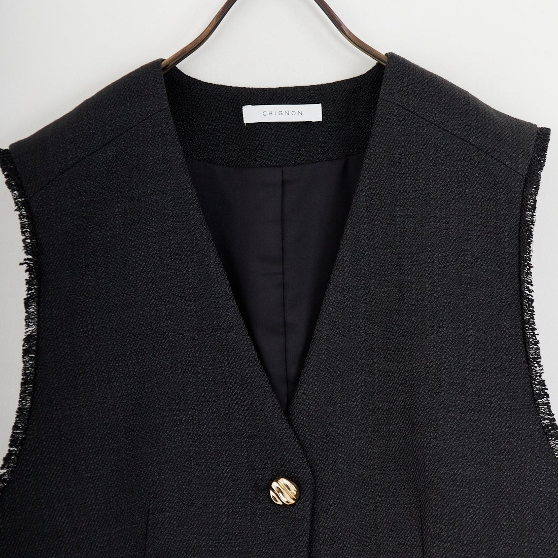 CHIGNON [シニヨン] ツイードショートベスト [4756-450MK] BLACK