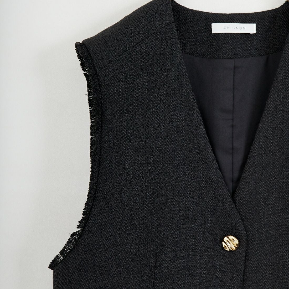 CHIGNON [シニヨン] ツイードショートベスト [4756-450MK] BLACK
