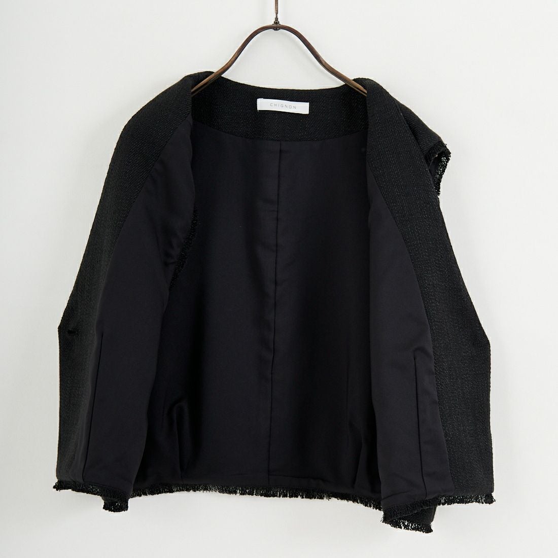 CHIGNON [シニヨン] ツイードショートベスト [4756-450MK] BLACK
