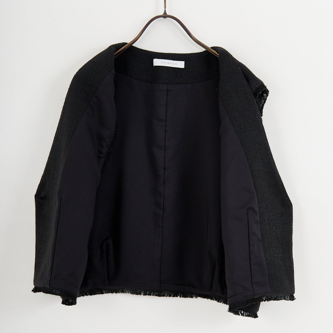 CHIGNON [シニヨン] ツイードショートベスト [4756-450MK] BLACK