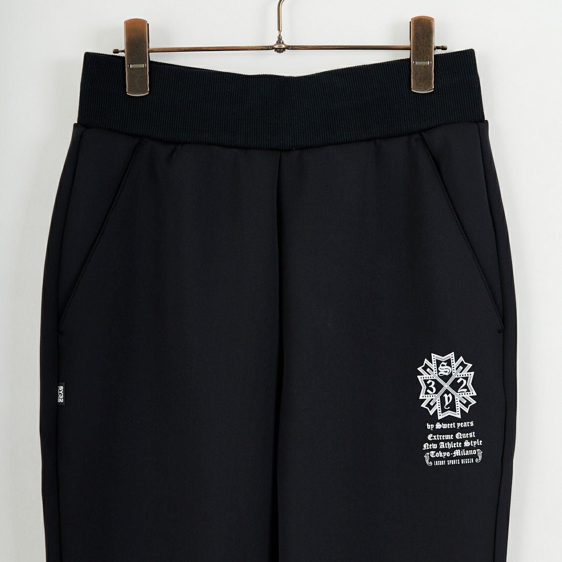 SY32 [エスワイサーティトゥ] ダブルニットゴシックロゴパンツ [32-26SN1-06] BLACK
