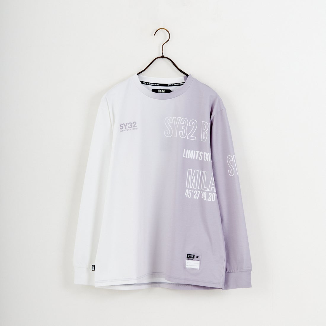 SY32 [エスワイサーティトゥ] グラデーションロゴ ロングスリーブTシャツ [32-26SN1-12] WHITE