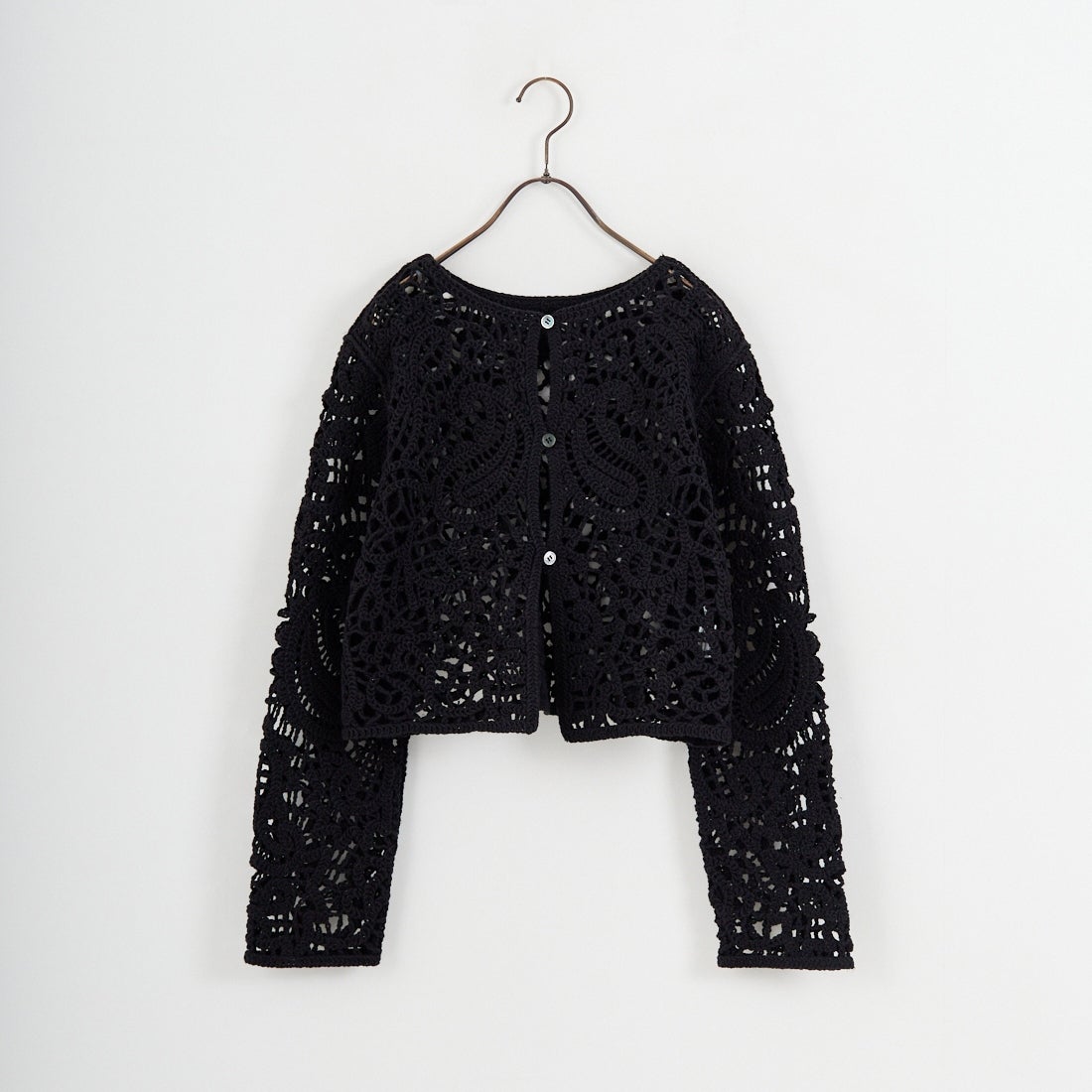 CLOCHE [クロシェ] レースニットカーディガン [61285502] ﾌﾞﾗｯｸ