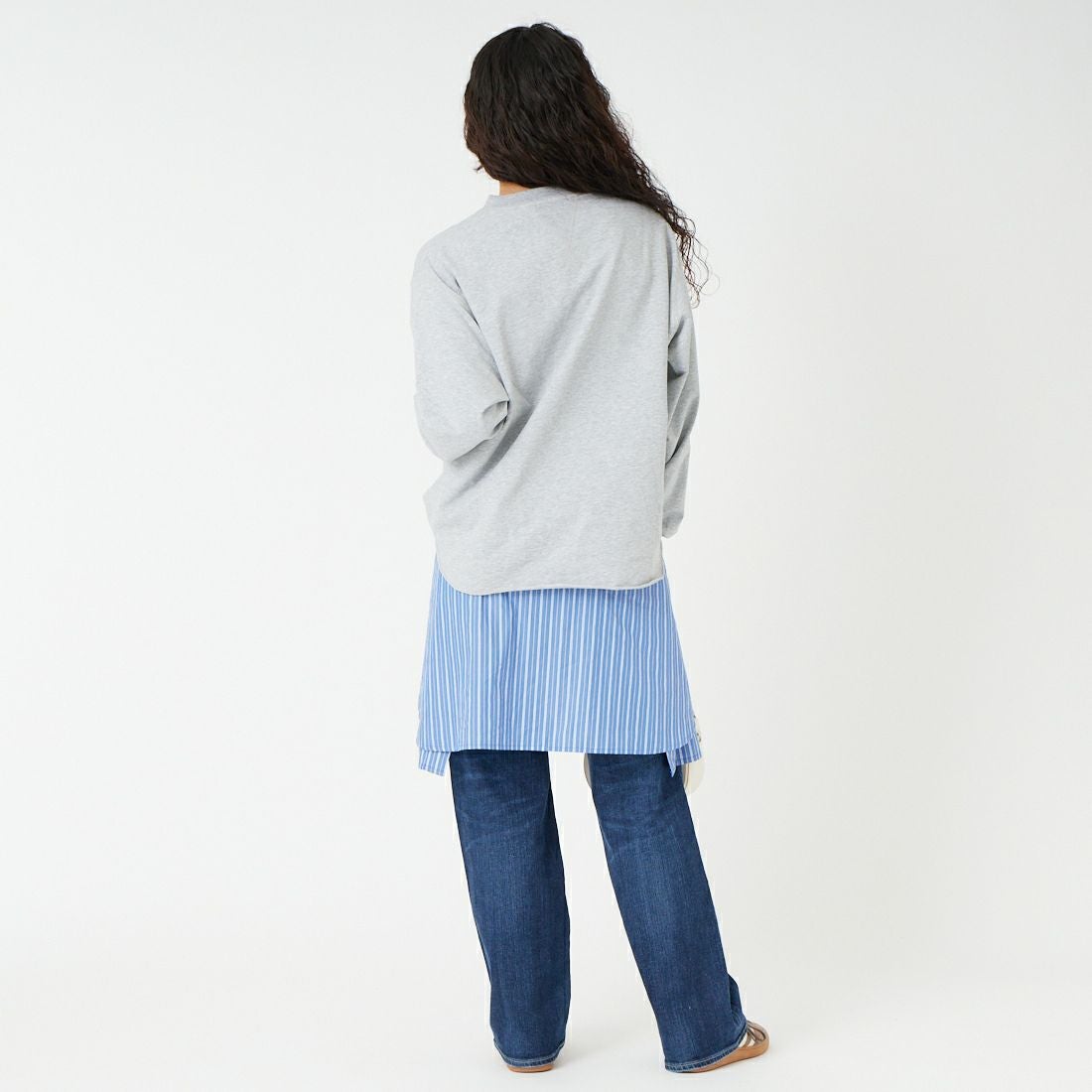 Jf Ready Made [ジェイエフレディメイド] ダブルガゼット裏毛プルオーバー [3110102] 821 ﾓｸｸﾞﾚｰ &&モデル身長：162cm 着用サイズ：F&&