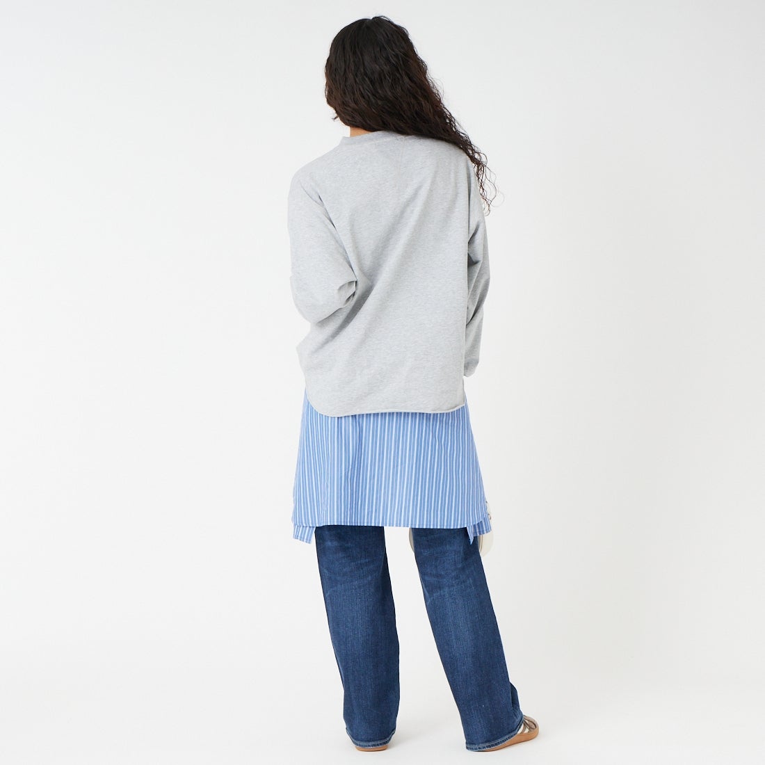 Jf Ready Made [ジェイエフレディメイド] ダブルガゼット裏毛プルオーバー [3110102] 821 ﾓｸｸﾞﾚｰ &&モデル身長：162cm 着用サイズ：F&&