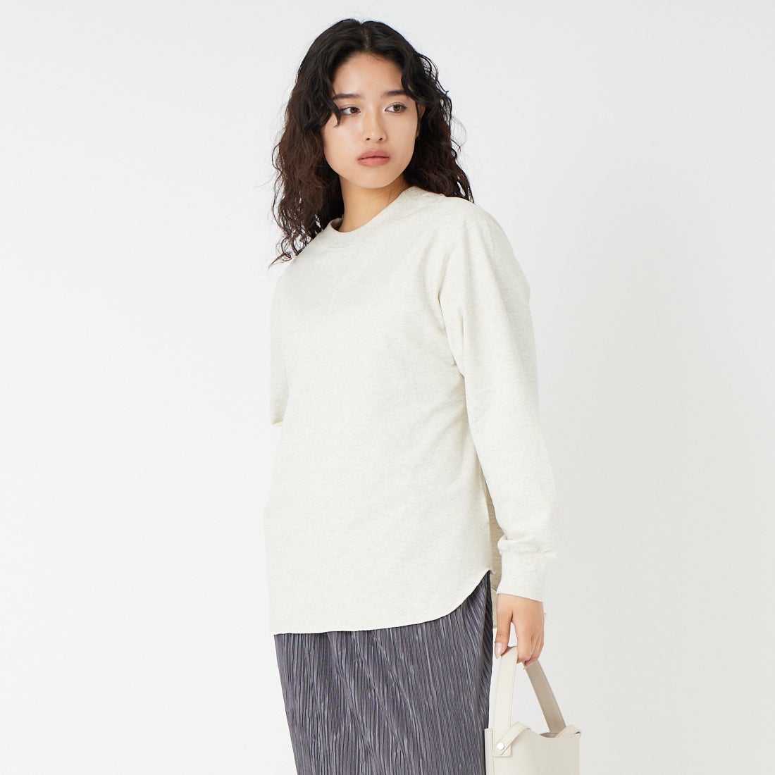 Jf Ready Made [ジェイエフレディメイド] ダブルガゼット裏毛プルオーバー [3110102] 822 ｵｰﾄﾐｰﾙ &&モデル身長：162cm 着用サイズ：F&&