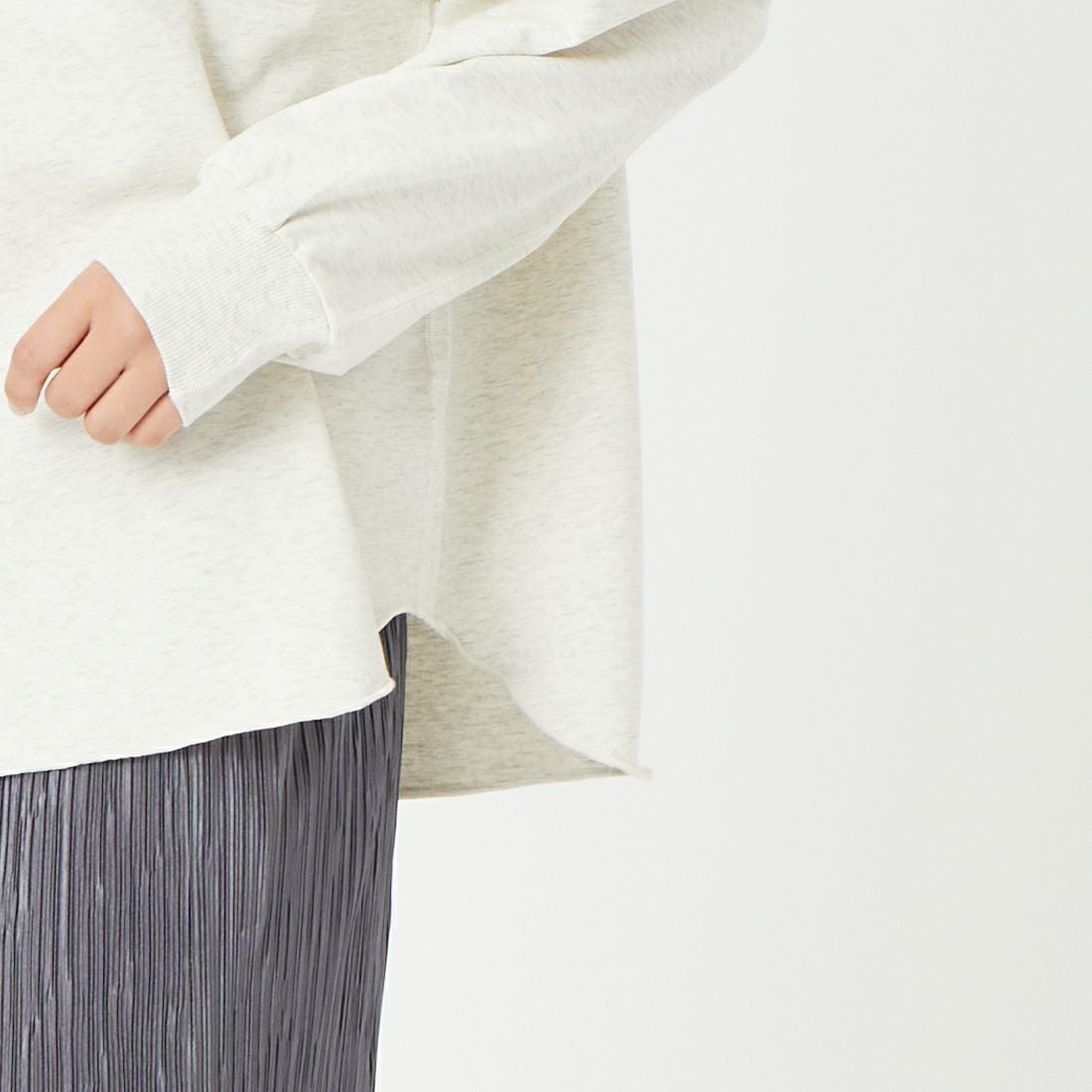 Jf Ready Made [ジェイエフレディメイド] ダブルガゼット裏毛プルオーバー [3110102] 822 ｵｰﾄﾐｰﾙ &&モデル身長：162cm 着用サイズ：F&&