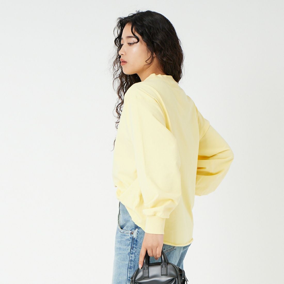 Jf Ready Made [ジェイエフレディメイド] ダブルガゼット裏毛プルオーバー [3110102] 201 ｲｴﾛｰ &&モデル身長：162cm 着用サイズ：F&&