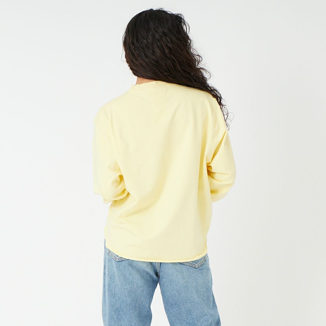 Jf Ready Made [ジェイエフレディメイド] ダブルガゼット裏毛プルオーバー [3110102] 201 ｲｴﾛｰ &&モデル身長：162cm 着用サイズ：F&&