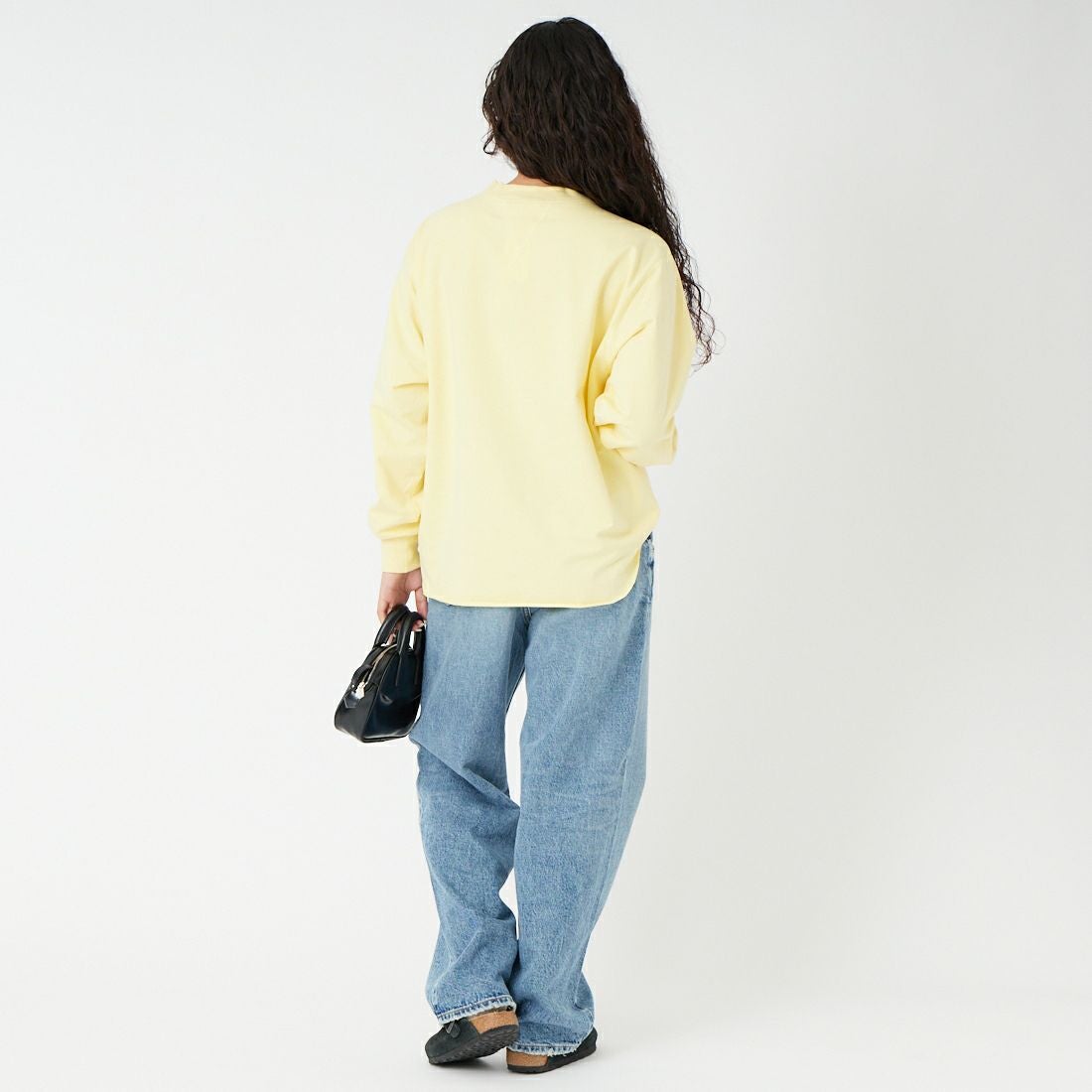 Jf Ready Made [ジェイエフレディメイド] ダブルガゼット裏毛プルオーバー [3110102] 201 ｲｴﾛｰ &&モデル身長：162cm 着用サイズ：F&&