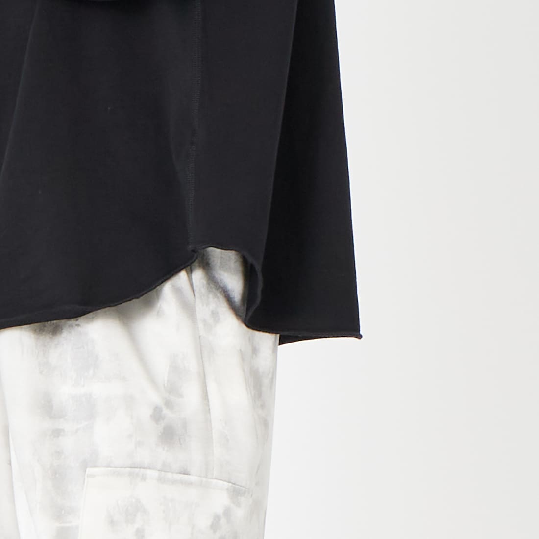 Jf Ready Made [ジェイエフレディメイド] ダブルガゼット裏毛プルオーバー [3110102] 801 ﾌﾞﾗｯｸ &&モデル身長：162cm 着用サイズ：F&&