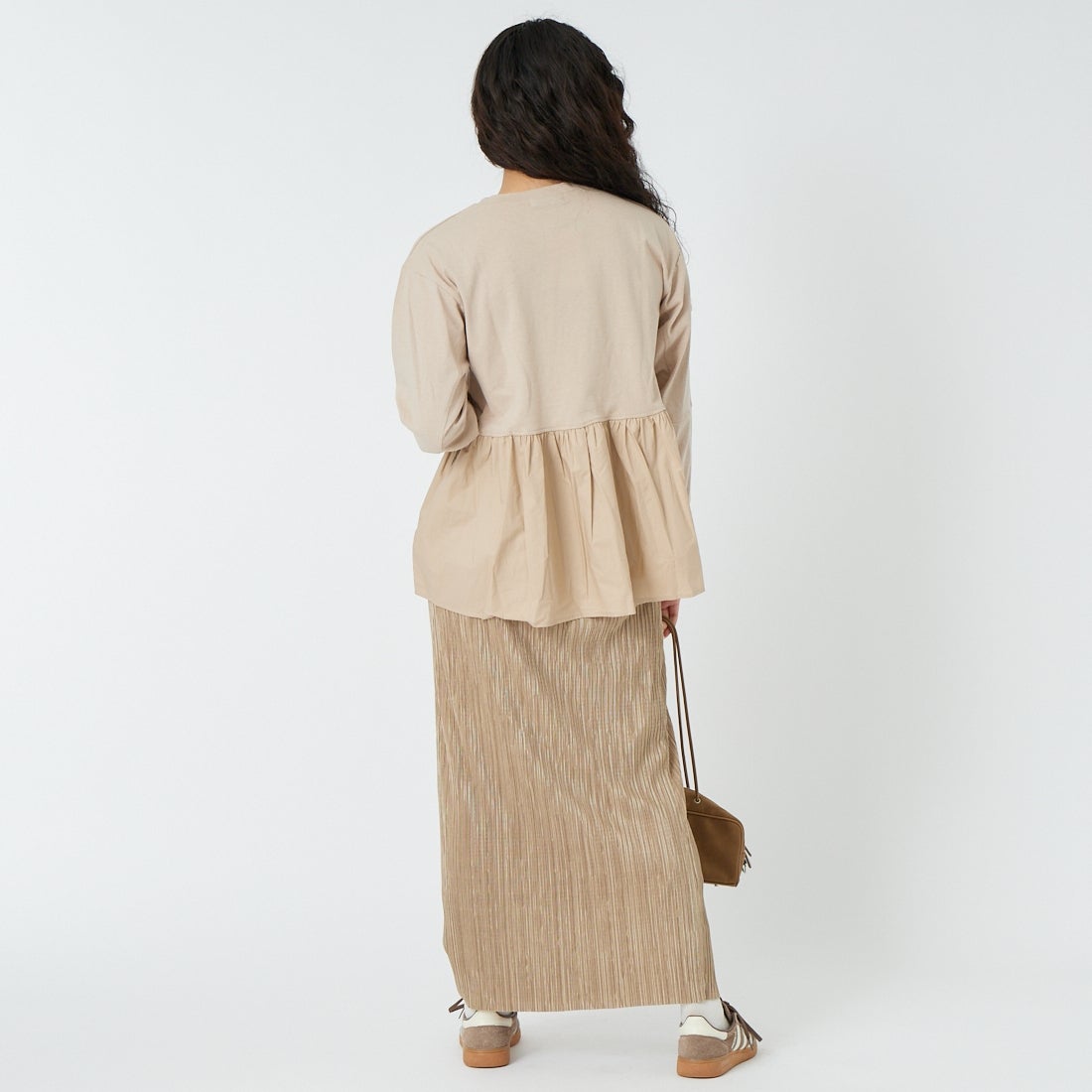 Jf Ready Made [ジェイエフレディメイド] 布帛ウエスト切替プルオーバー [3110103] 714 ｸﾞﾚｰｼﾞ &&モデル身長：162cm 着用サイズ：F&&