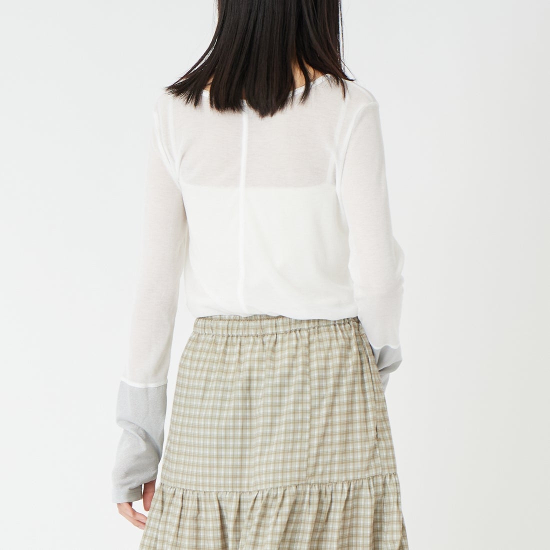 Jf Ready Made [ジェイエフレディメイド] 2WAYラメカフスインナー [922-15008] ｵﾌ &&モデル身長：162cm 着用サイズ：F&&