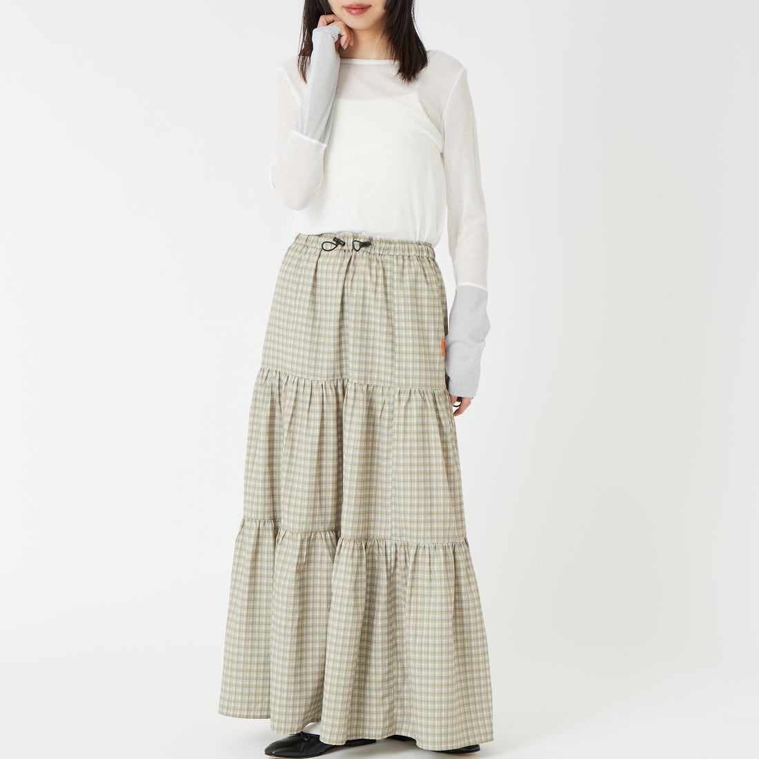 Jf Ready Made [ジェイエフレディメイド] 2WAYラメカフスインナー [922-15008] ｵﾌ &&モデル身長：162cm 着用サイズ：F&&