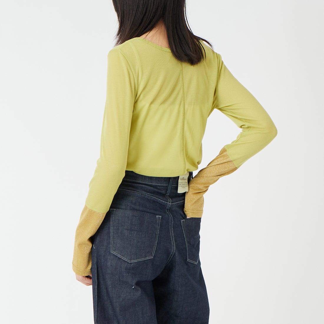 Jf Ready Made [ジェイエフレディメイド] 2WAYラメカフスインナー [922-15008] ﾋﾟｽﾀﾁｵ &&モデル身長：162cm 着用サイズ：F&&