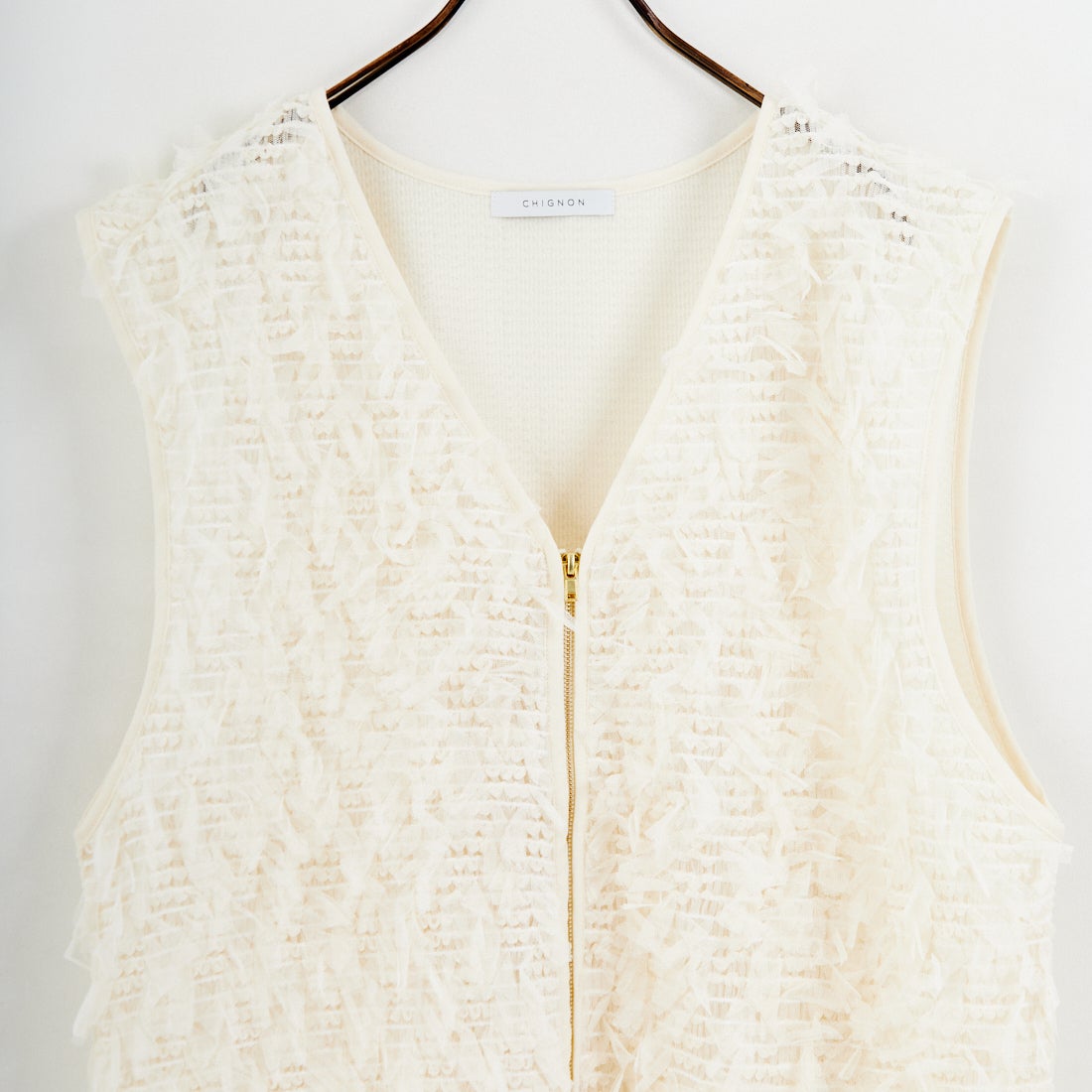 CHIGNON [シニヨン] チュールレースドッキングベスト [8556-490NH] IVORY