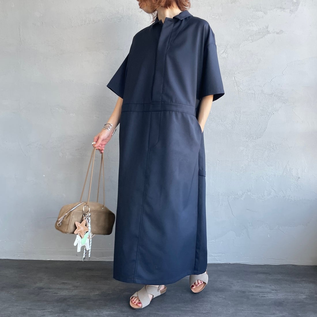 77 NAVY&&モデル身長：158cm 着用サイズ：F&&