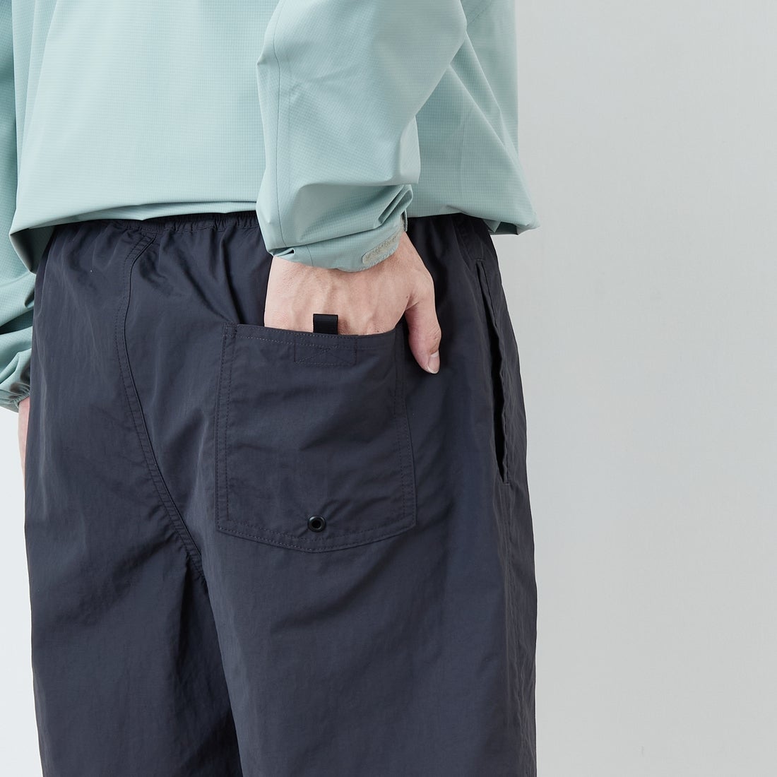 FRED PERRY [フレッドペリー] 別注 ツインティップライン ワンポイントロゴ刺繍 スイムショートパンツ [FPM-26S-020JF] ANCHOR GRE