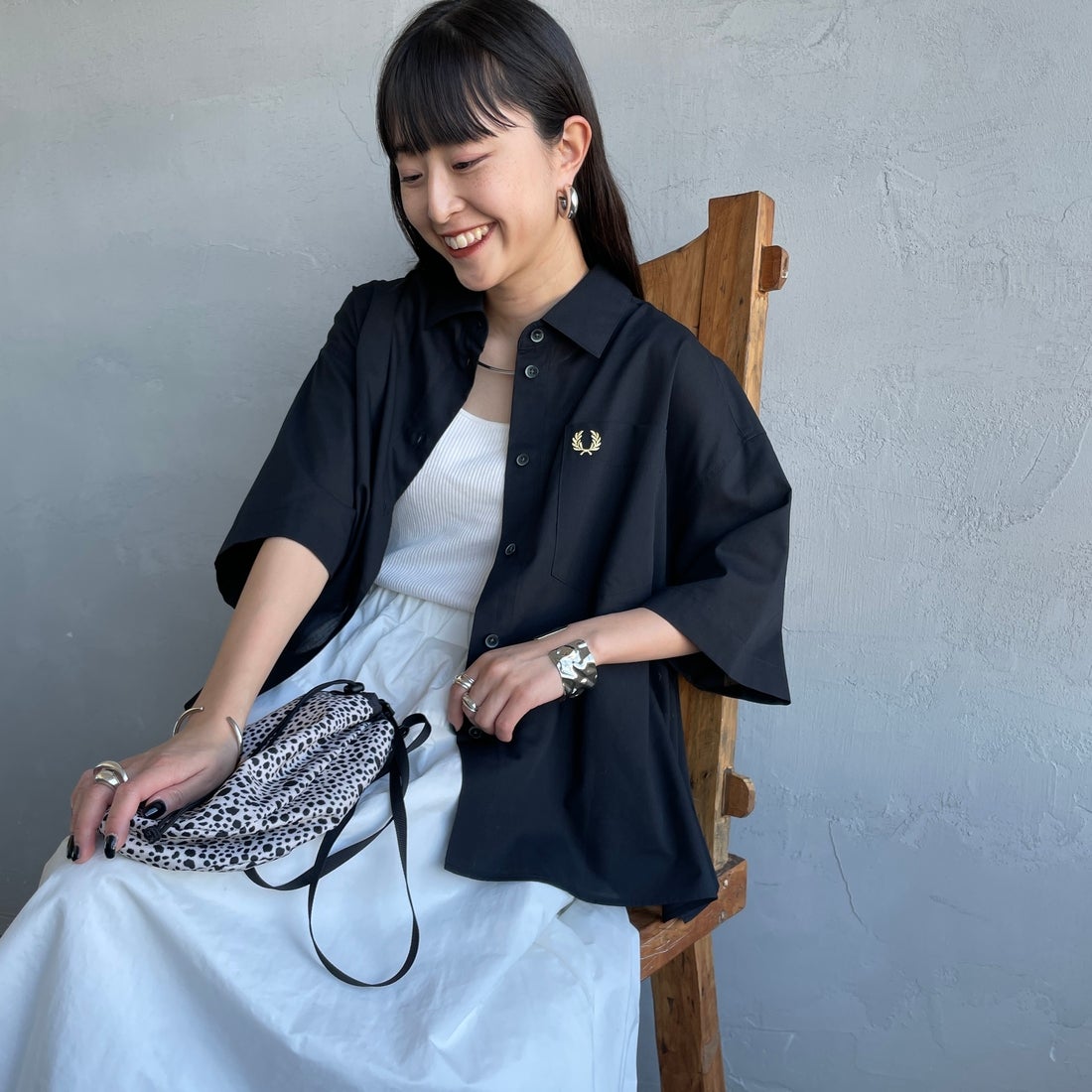 BLACK/CHAM&&モデル身長：150cm 着用サイズ：10&&