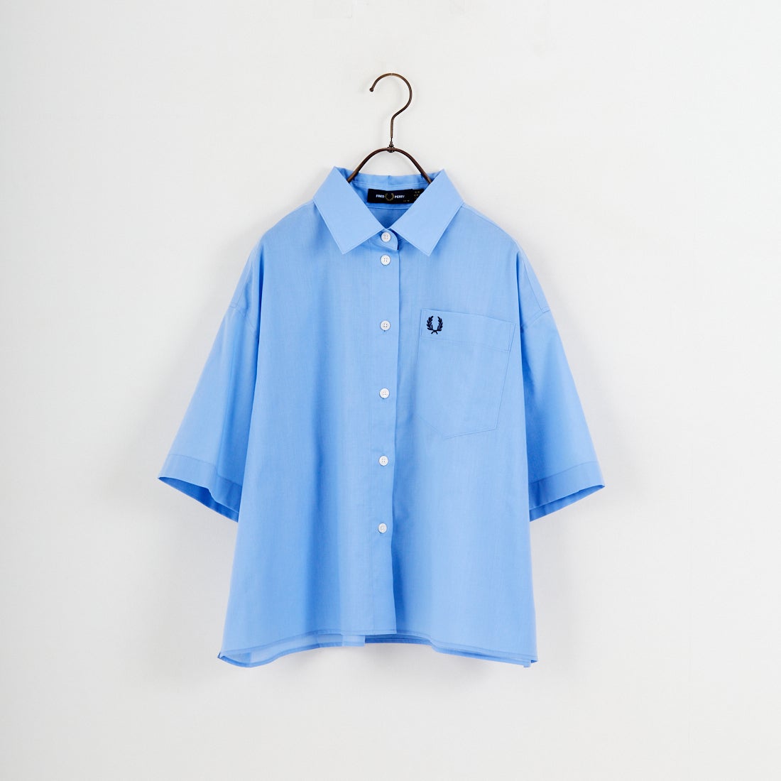 FRED PERRY [フレッドペリー] 別注 ワンポイントロゴ刺繍シアーシャツ [FPW-26S-035JF] ACE BLUE/T