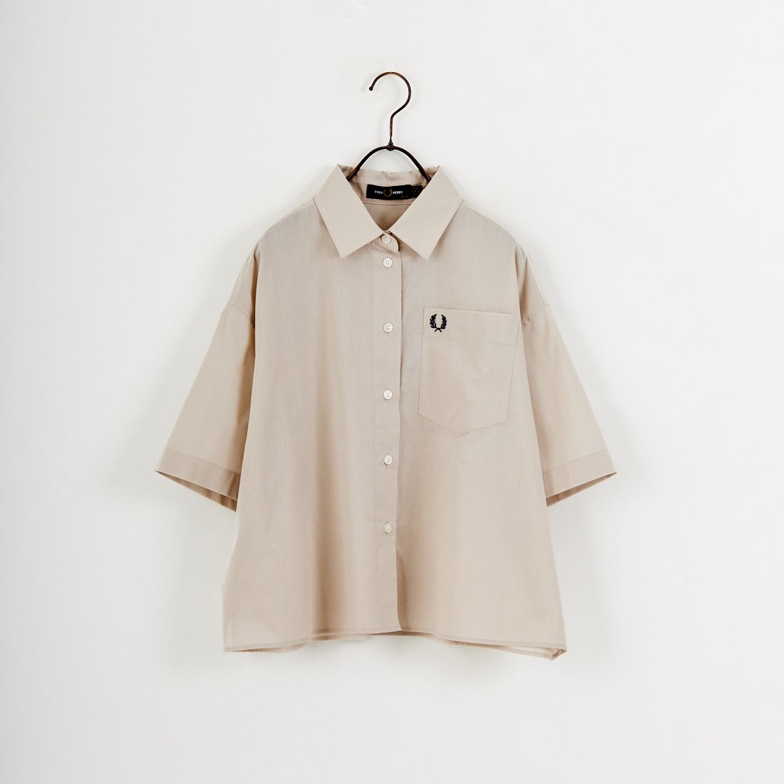 FRED PERRY [フレッドペリー] 別注 ワンポイントロゴ刺繍シアーシャツ [FPW-26S-035JF] OAMEAL/ANC