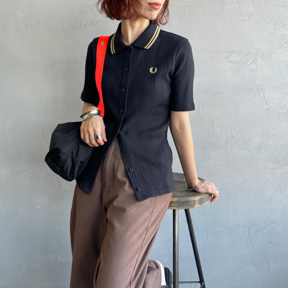FRED PERRY [フレッドペリー] 別注 ツインティップライン リブ