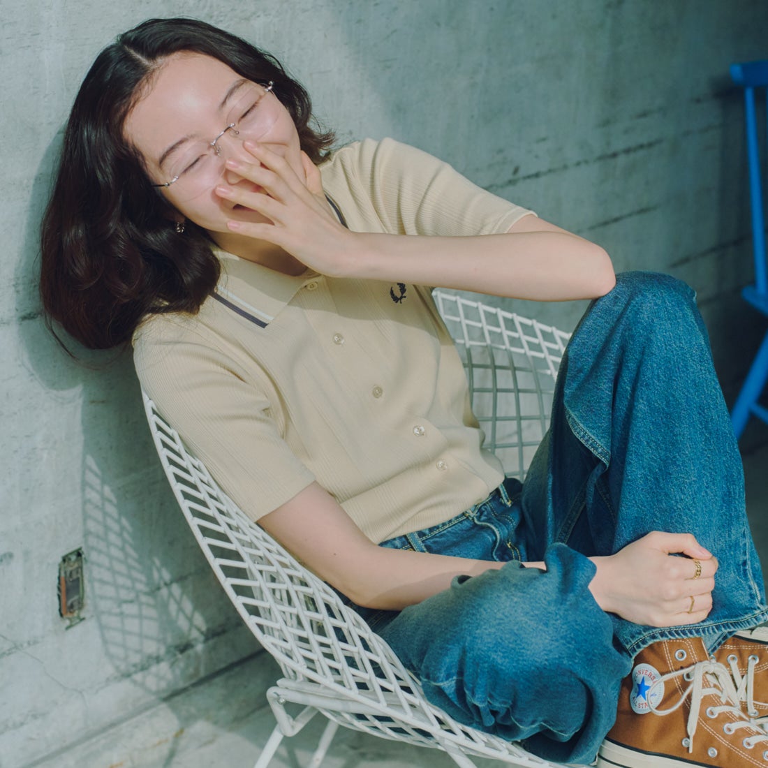 FRED PERRY [フレッドペリー] 別注 ツインティップライン リブポロシャツ [FPW-26S-033JF] OATMEAL/SN