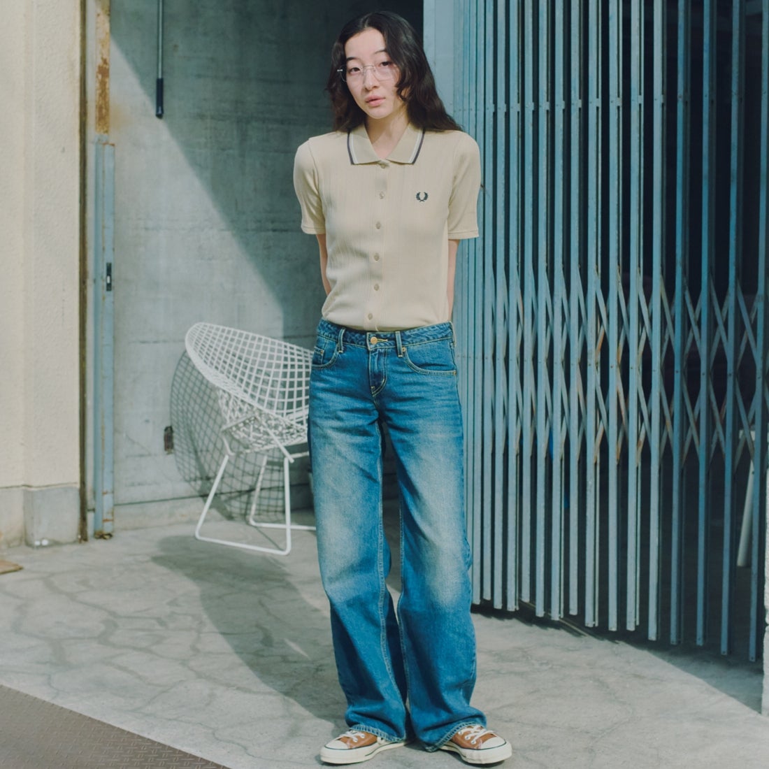 FRED PERRY [フレッドペリー] 別注 ツインティップライン リブポロシャツ [FPW-26S-033JF] OATMEAL/SN