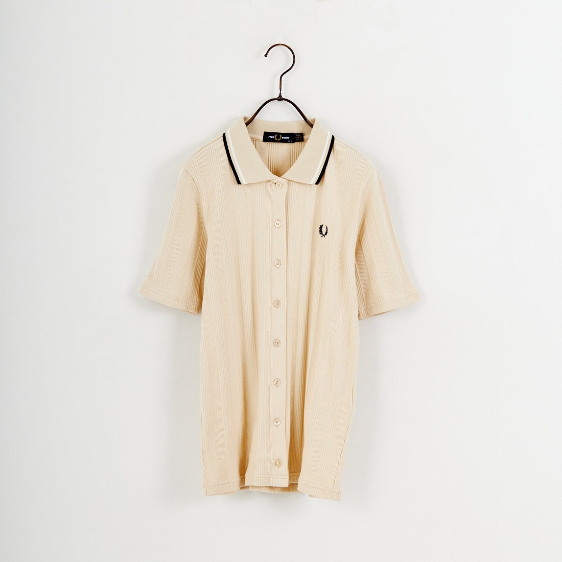 FRED PERRY [フレッドペリー] 別注 ツインティップライン リブポロシャツ [FPW-26S-033JF] OATMEAL/SN