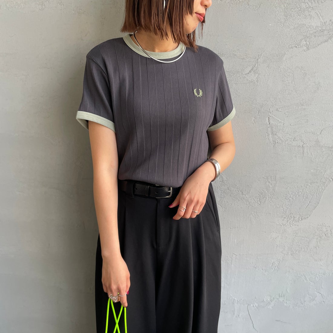 予約商品】FRED PERRY [フレッドペリー] 別注 ランダムリブ ワン