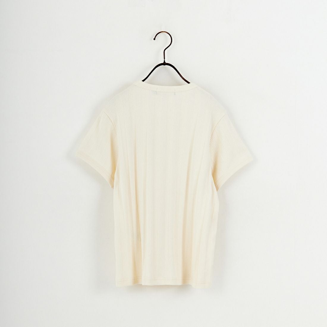 FRED PERRY [フレッドペリー] 別注 ランダムリブ ワンポイントロゴ刺繍リンガーTシャツ [FPW-26S-032JF] ECRU/GRASS