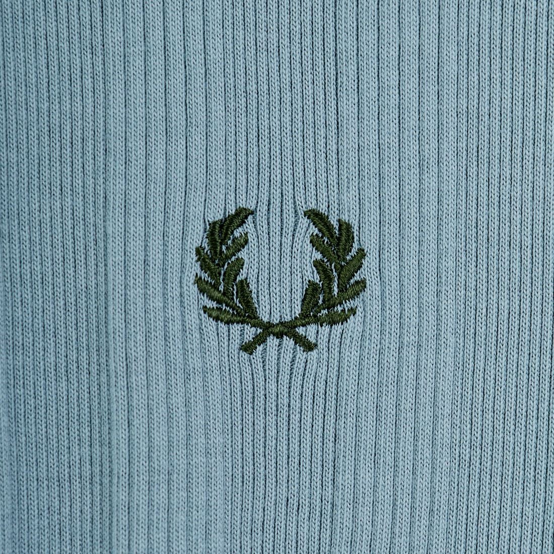 FRED PERRY [フレッドペリー] 別注 ランダムリブ ワンポイントロゴ刺繍リンガーTシャツ [FPW-26S-032JF] STOCK PORT