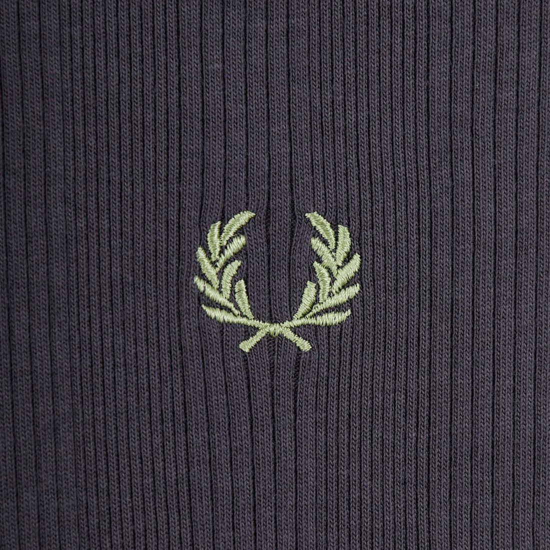 FRED PERRY [フレッドペリー] 別注 ランダムリブ ワンポイントロゴ刺繍リンガーTシャツ [FPW-26S-032JF] ANCHOR GRE