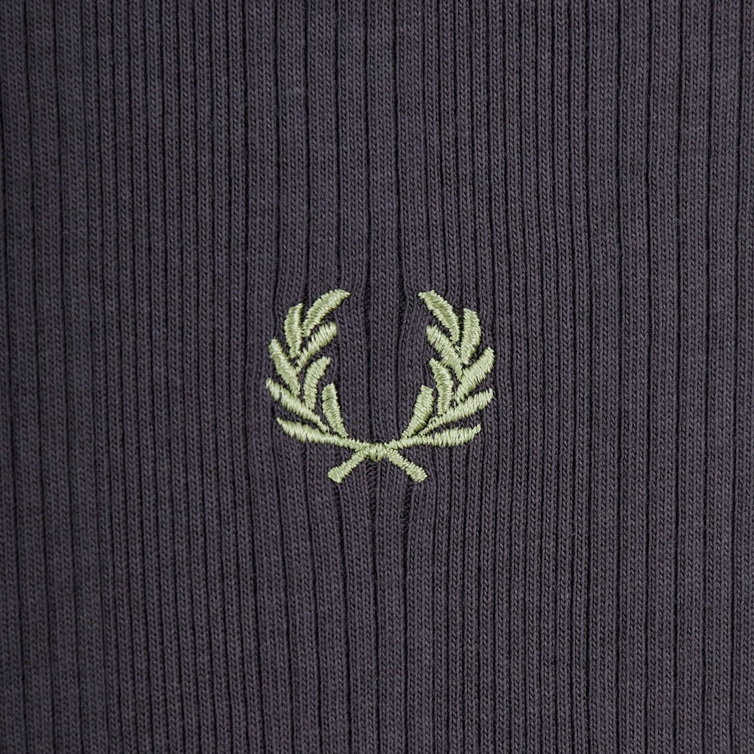 FRED PERRY [フレッドペリー] 別注 ランダムリブ ワンポイントロゴ刺繍リンガーTシャツ [FPW-26S-032JF] ANCHOR GRE
