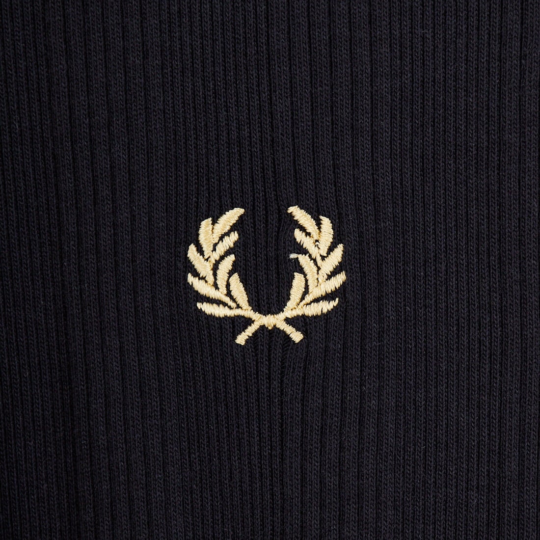 FRED PERRY [フレッドペリー] 別注 ランダムリブ ワンポイントロゴ刺繍リンガーTシャツ [FPW-26S-032JF] BLACK/CHAM