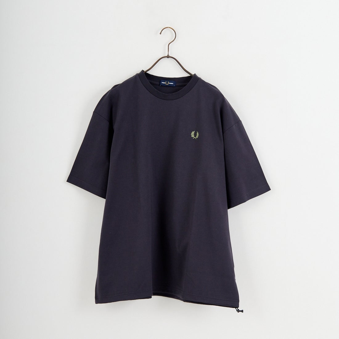 FRED PERRY [フレッドペリー] 別注 ワンポイントロゴ刺繍 ポンチドローコードTシャツ [FPM-26S-022JF] ANCHOR GRE