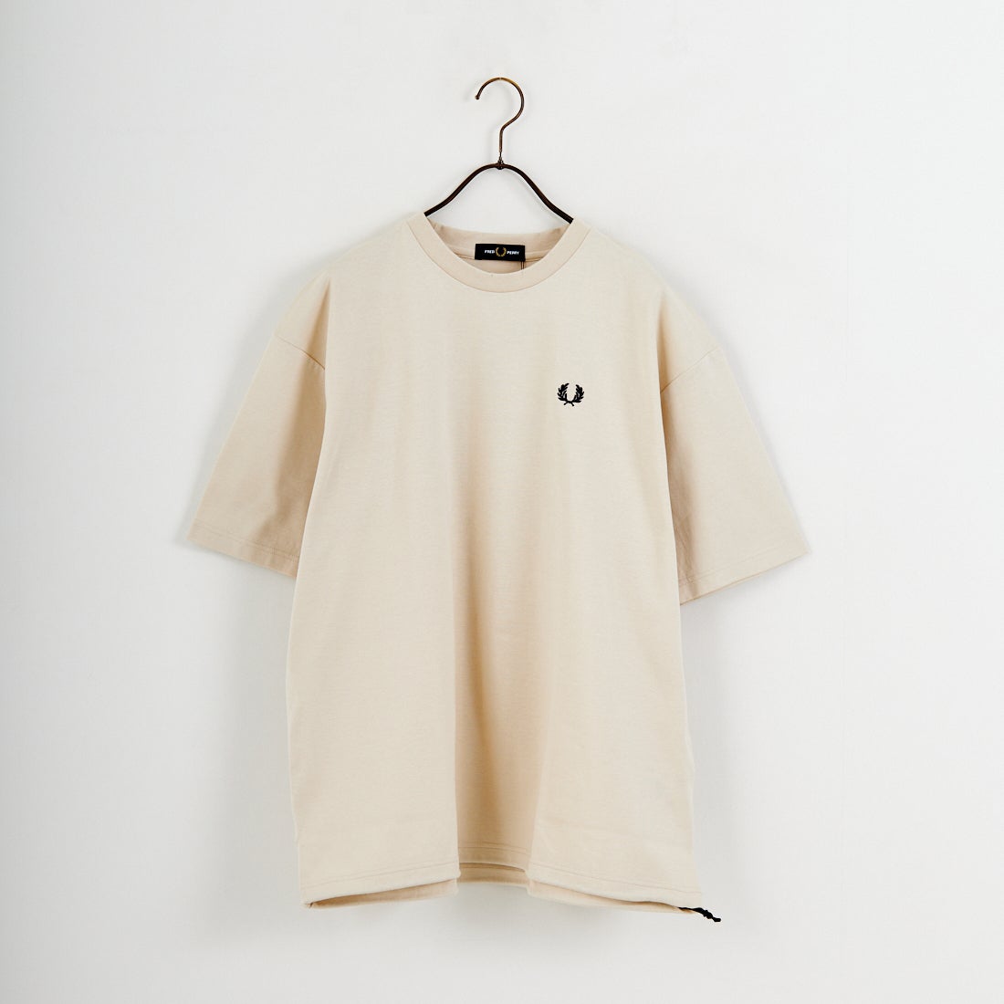 FRED PERRY [フレッドペリー] 別注 ワンポイントロゴ刺繍 ポンチドローコードTシャツ [FPM-26S-022JF] OATMEAL/AN